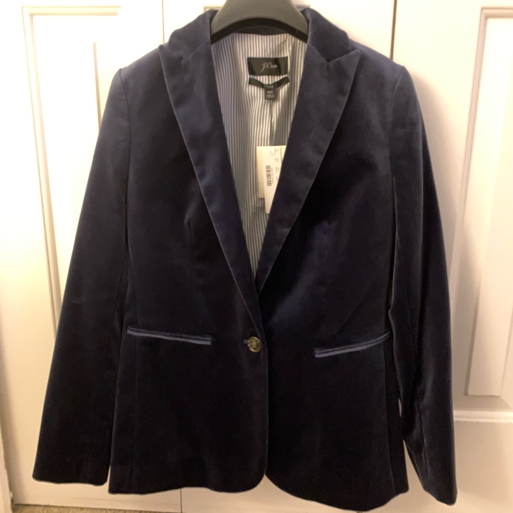 J.Crew Parke Blazer. Navy Velvet. BNWT. 00